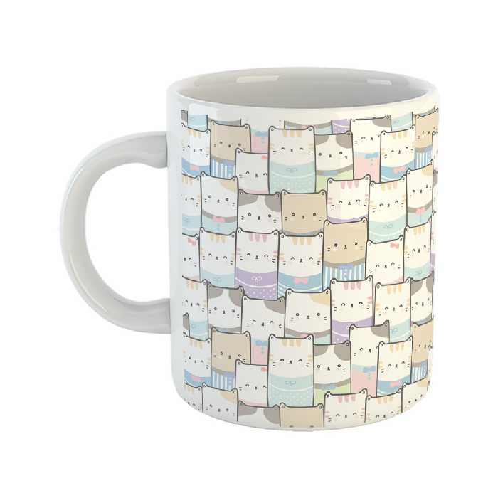 ماگ طرح ست گربه‌های رنگی