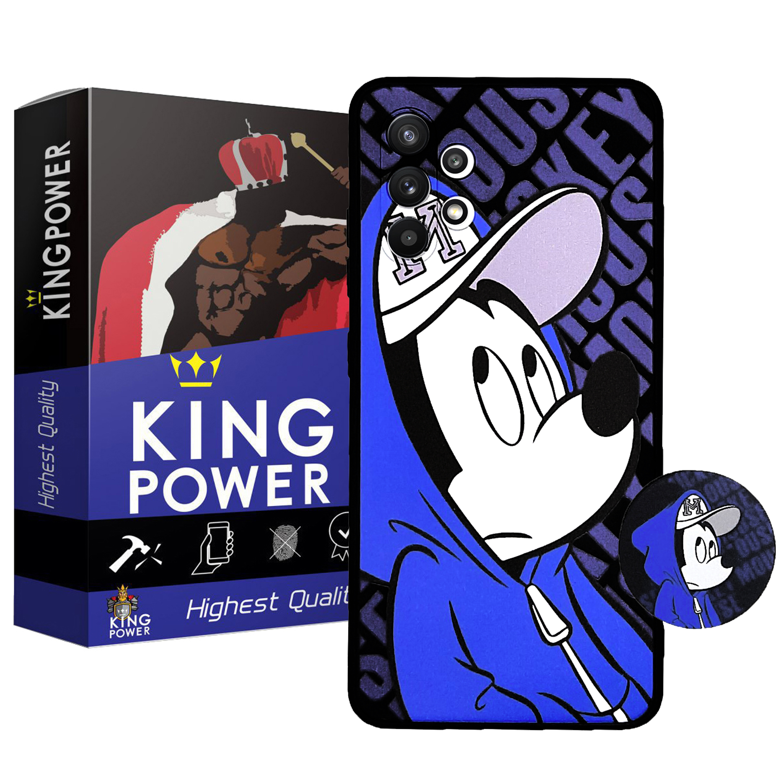  کاور کینگ پاور مدل mikiblue مناسب برای گوشی موبایل سامسونگ Galaxy A32 4G به همراه پایه نگهدارنده