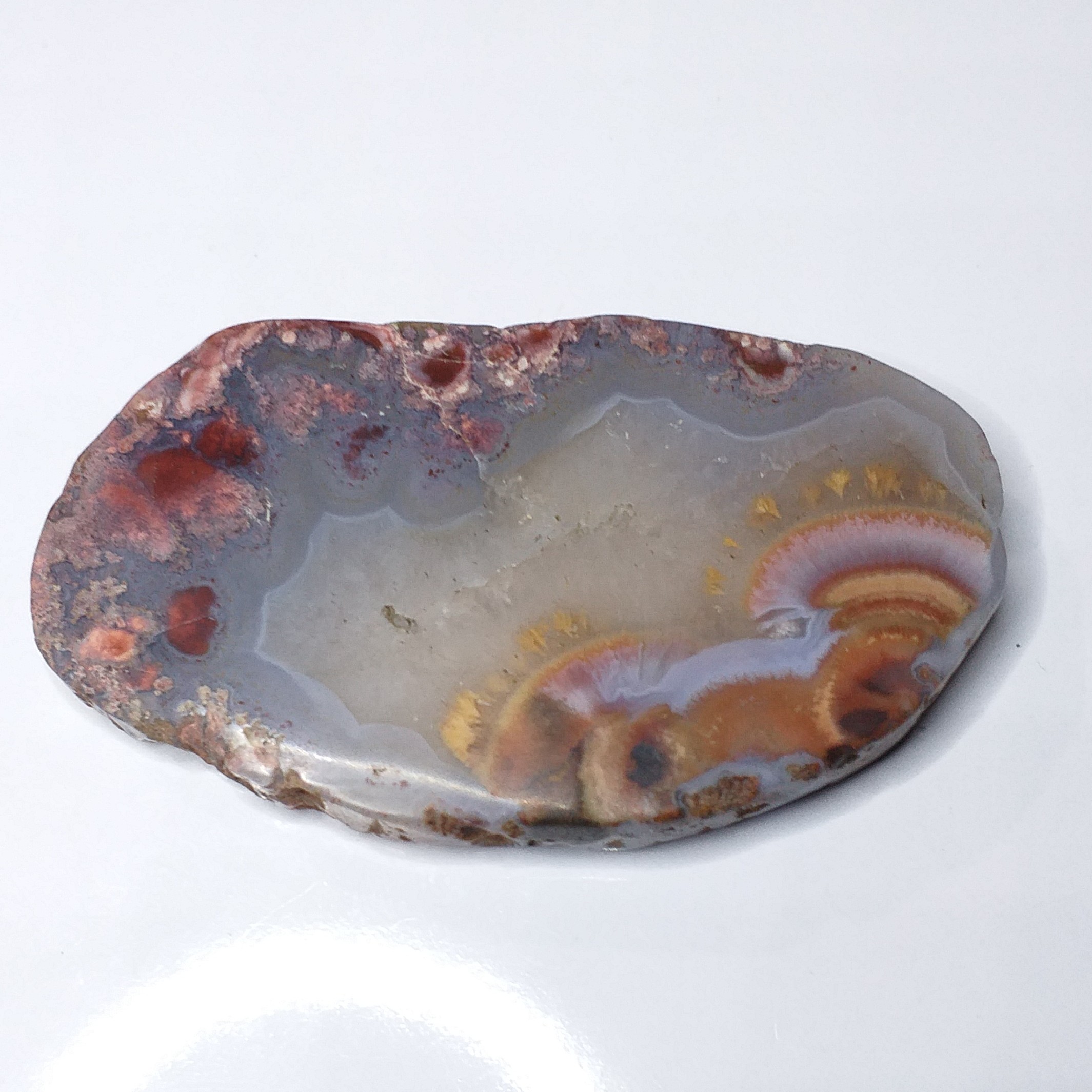 اسلایس عقیق اصل و معدنی با طرح بسیار زیبا و دیدنی بدون رنگ شدگی و احیا کاملا طبیعی و درجه 1،(45گرم)،(کدAs02)