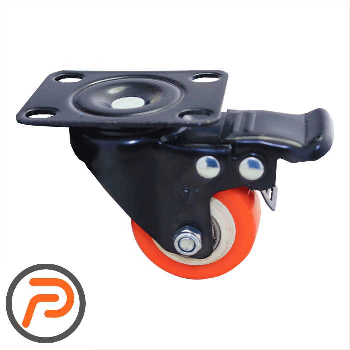 چرخ گردون 50 پایه مشکی نارنجی کفی ترمز دار