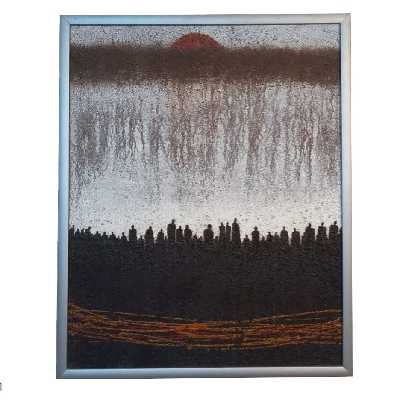 تابلو نقاشی میکس مدیا مدل انسانهای زمینی کد SHAG2