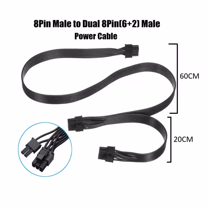 کابل برق کارت گرافیک 8 پین به 2 6 پین مدل PCI-E RE48