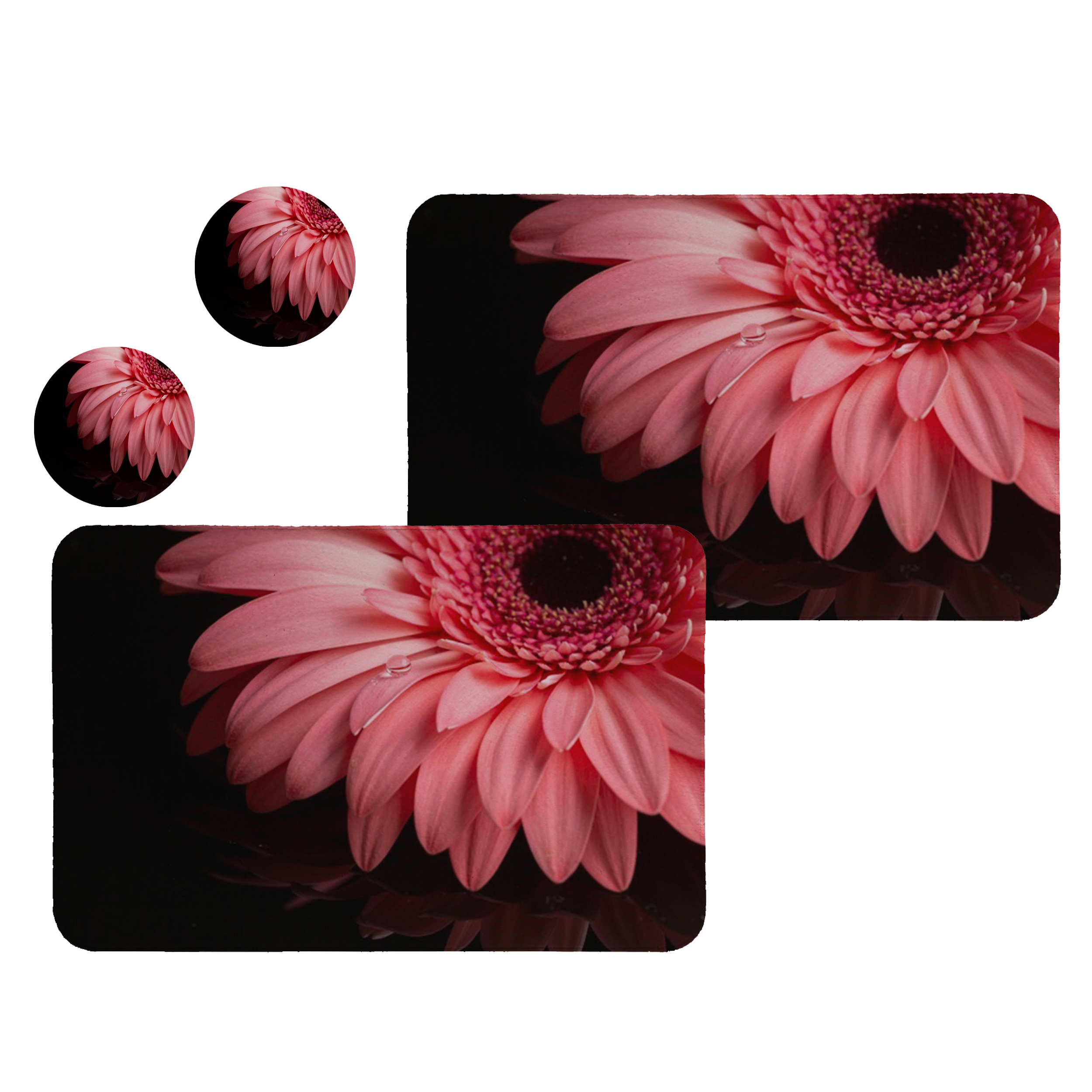 زیربشقابی طرح گل کد 8098 مجموعه 2عددی به همراه زیرلیوانی