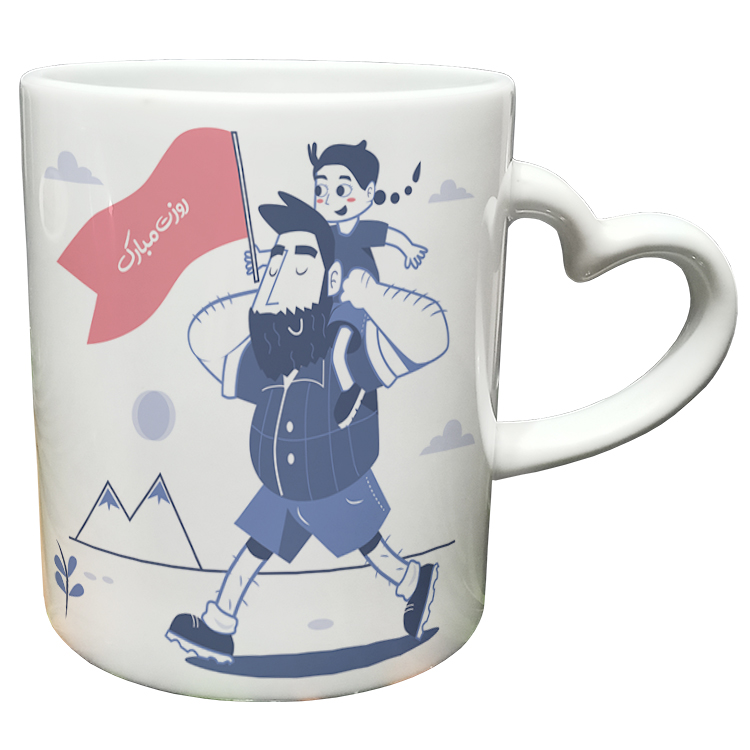 ماگ مدل دسته قلبی طرح روز پدر کد 43