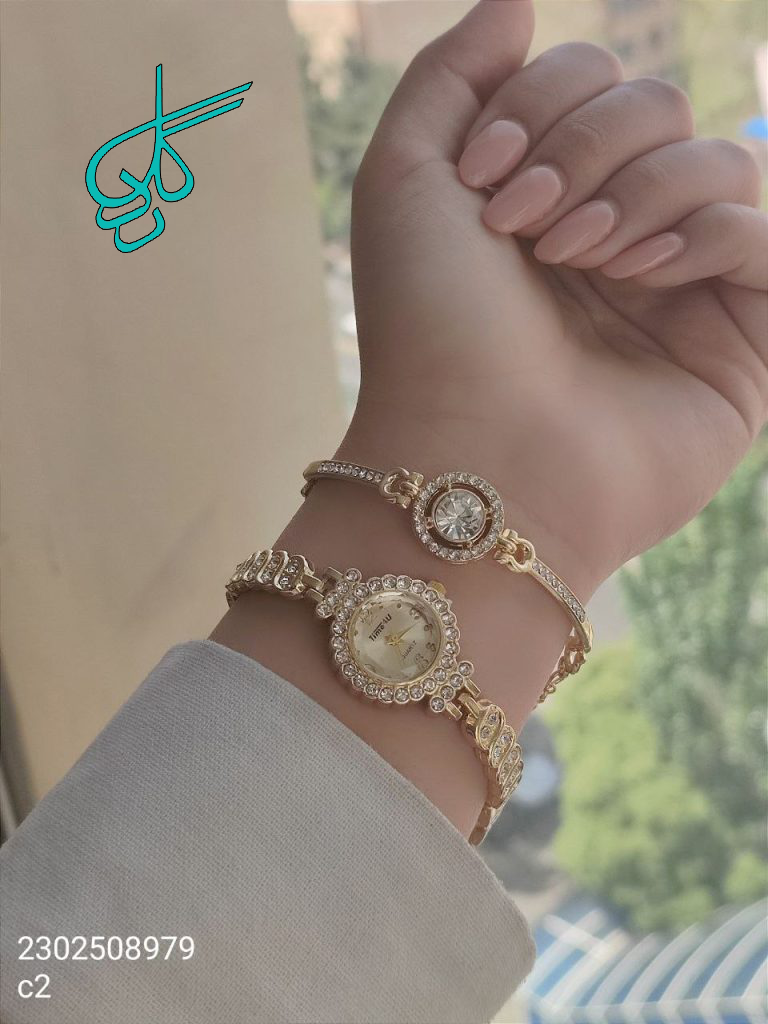 خرید ست ساعت و دستبند زنانه رنگ ثابت کیفیت عالی کد 1815539 - ردگل