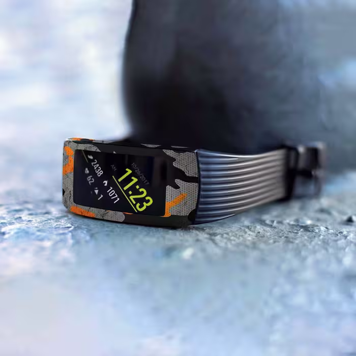 برچسب ماهوت طرح Army-Autumn-pixel مناسب برای ساعت هوشمند سامسونگ Galaxy Gear Fit 2 Pro
