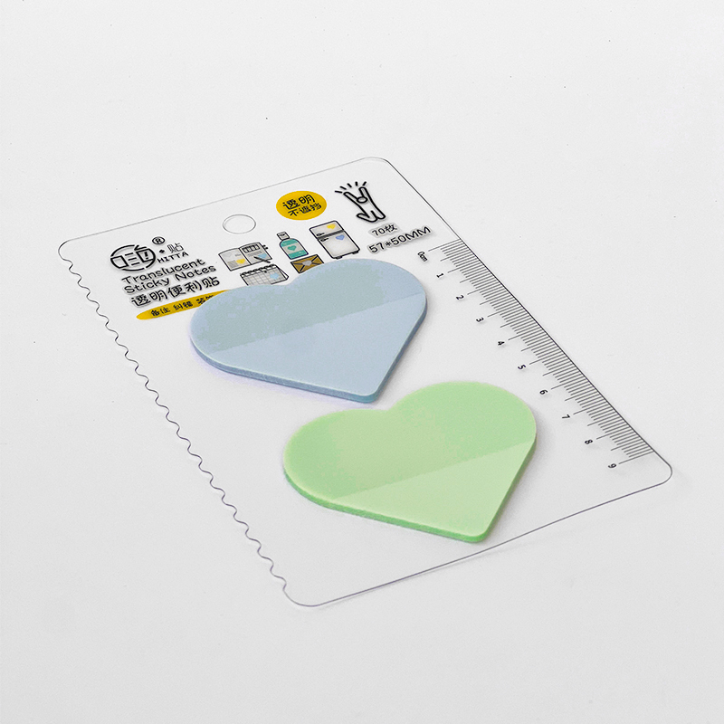 استیک نوت 2 عددی شفاف قلبی