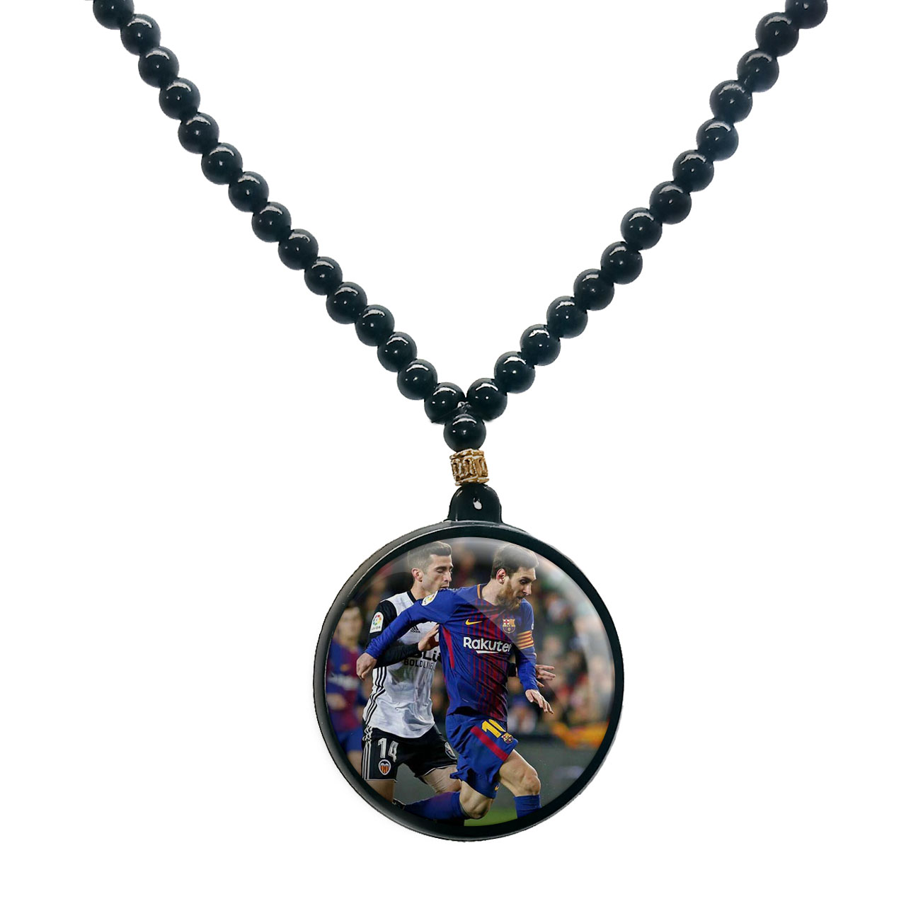 گردنبند پرمانه طرح مسی کد pmd.8825 مدل دو طرفه