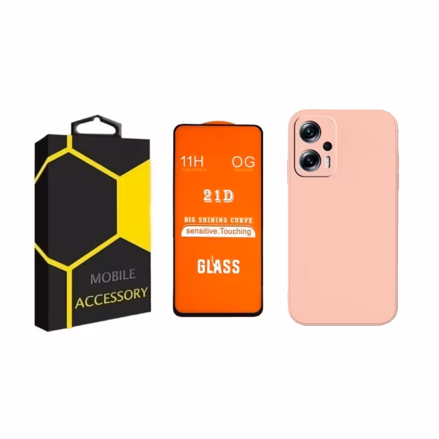 کاور مدل silicon مناسب برای گوشی موبایل شیائومی Poco X4 GT / Redmi Note 11T Pro به همراه محافظ صفحه نمایش 