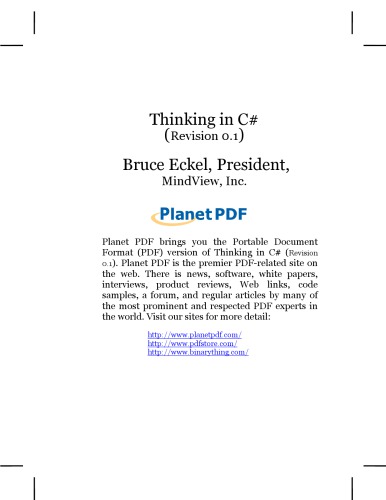 خرید و دانلود نسخه کامل کتاب Thinking in C#