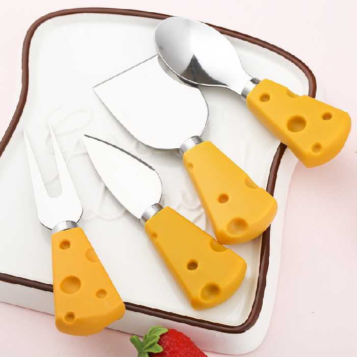 ست کارد صبحانه خوری مدل پنیری مجموعه 4 عددی