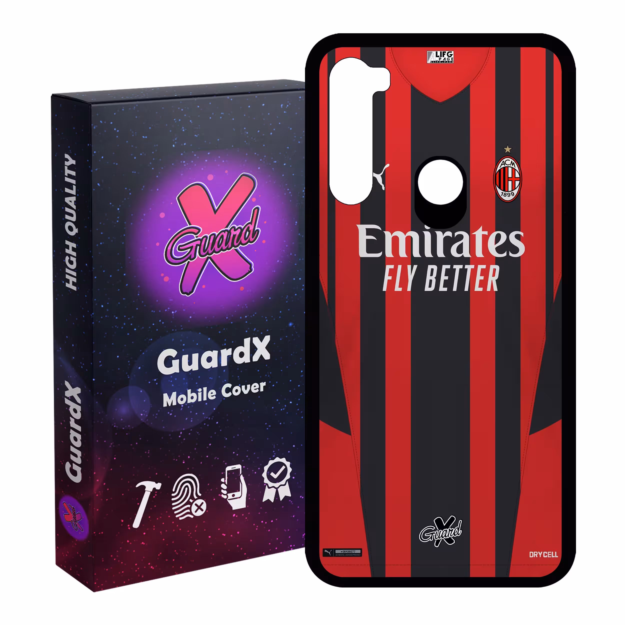 کاور گارد ایکس طرح AC Milan مدل Glass10399 مناسب برای گوشی موبایل شیائومی Redmi Note 8