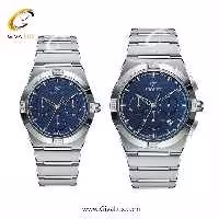 ساعت مچی اورجینال ست ویولت VIOLET سه موتوره کرنوگراف نقره ای | نقره ای| آبی| کد رفرنس مردانه:0614 زنانه:0614