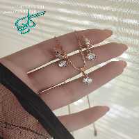 خرید نیم ست زنانه مارک ژوپینگ نگین دار آبکاری شده همراه با زنجیر کد 1715340 - ردگل