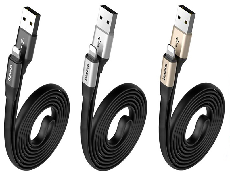کابل تبدیل 2 کاره USB به MicroUSB و Lightning بیسوس مدل Two In One به طول 1.2 متر