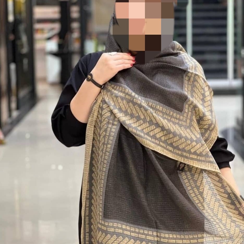شال حصیری طوسی کرم