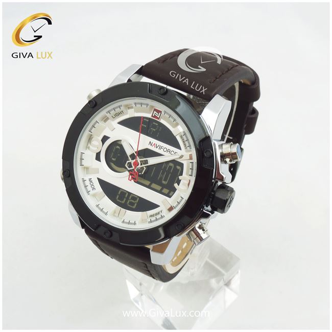 ساعت مچی اورجینال مردانه ناوی فورس|Naviforce|نوی فورس|نیوی فورس دو زمانه مشکی | قهوه ای| سفید| کد رفرنس NF9097