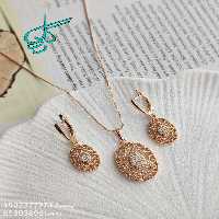 خرید نیم ست زنانه مارک ژوپینگ نگین دار رنگ ثابت آبکاری شده ضد حساسیت کیفیت عالی کد 1715292 - ردگل