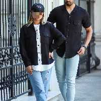 ست دو عددی شومیز زنانه پیراهن مردانه ست لینن