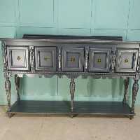 کنسول چوبی کلاسیک طوسی رنگ طول180،عمق40،ارتفاع90