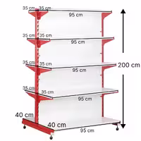 قفسه سوپری دو طرفه 5 طبقه 95x35 ارتفاع 200 - قفسه‌بندی وکیلی