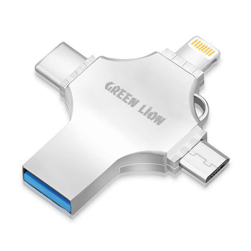 فلش مموری   مبدل گرین لاین مدل GN4IN1USB64SL ظرفیت 64 گیگابایت