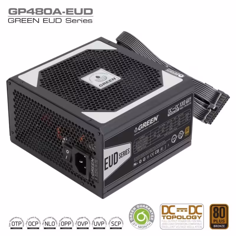 پاور کامپیوتر گرین مدل GP480A-EUD - فروشگاه اینترنتی سیب سبز