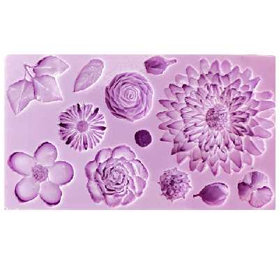 قالب مالد فوندانت مدل گل و برگ