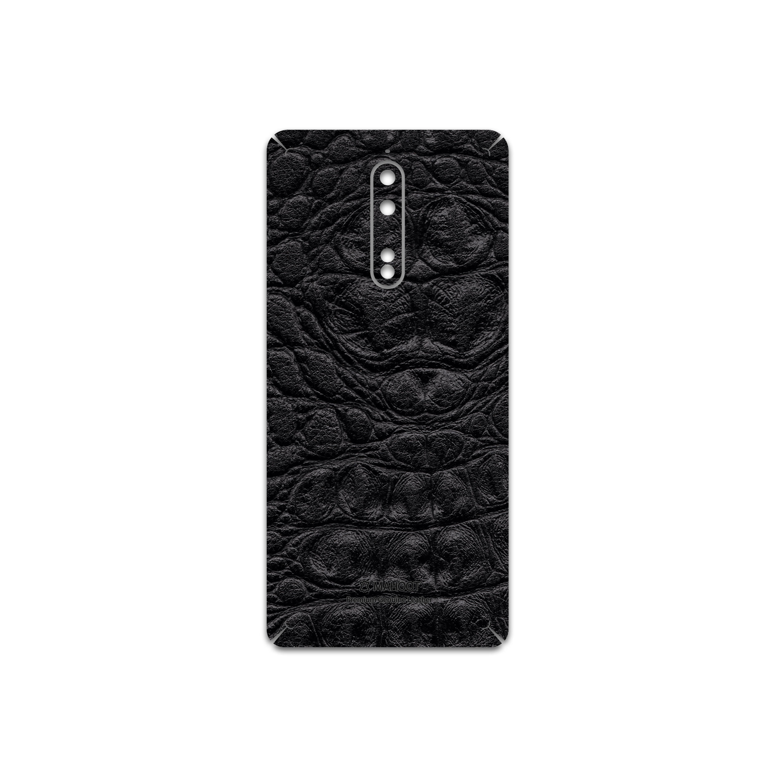 برچسب پوششی ماهوت مدل Black-Crocodile-Leather مناسب برای گوشی موبایل نوکیا 8