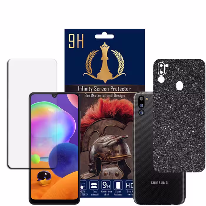 برچسب پوششی اینفینیتی مدل PRO MAX مناسب برای گوشی موبایل سامسونگ GALAXY M21 2021 به همراه محافظ صفحه نمایش