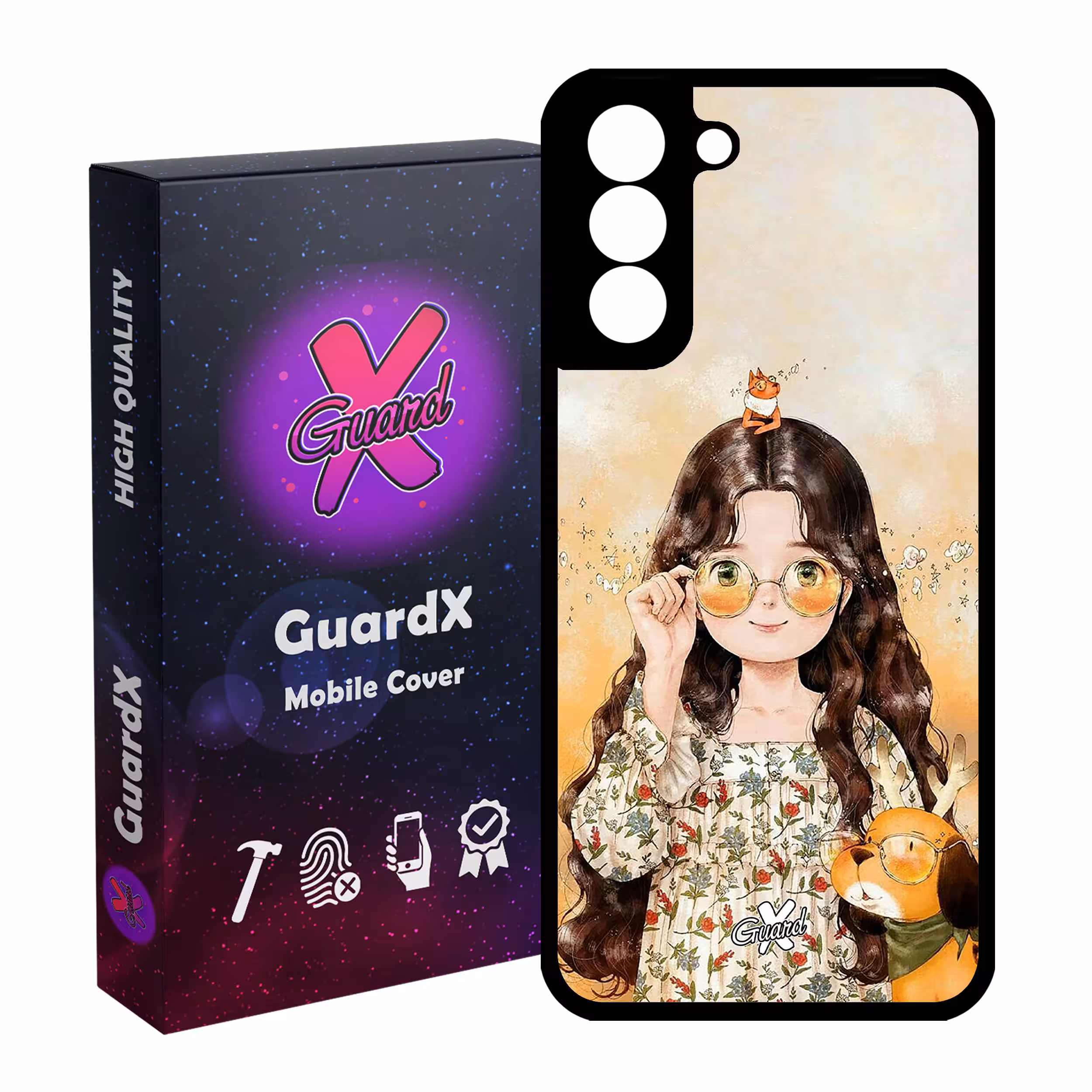 کاور گارد ایکس طرح Girl مدل Glass10253 مناسب برای گوشی موبایل سامسونگ Galaxy S21 FE