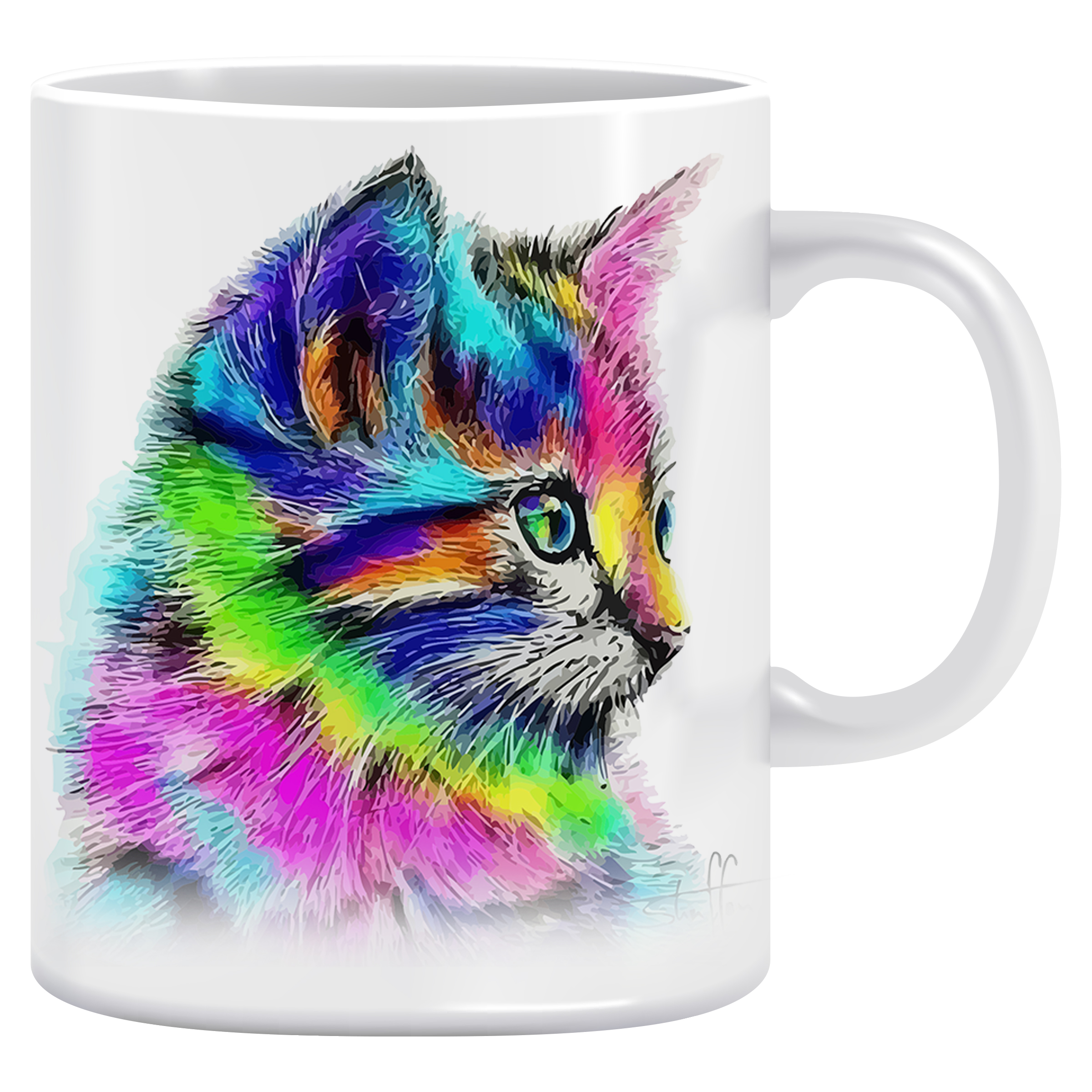 ماگ طرح گربه رنگی کد M02