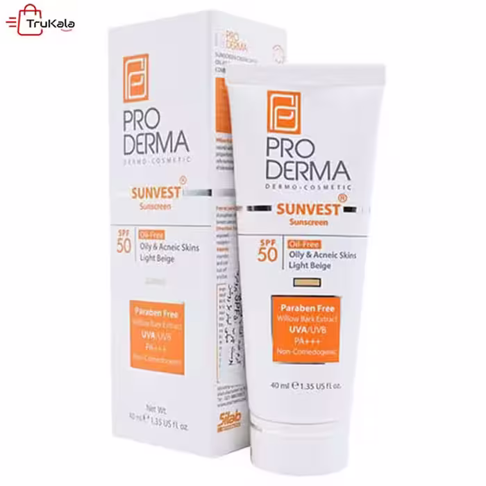 ضد آفتاب و روشن کننده لک پرودرما SPF50 ( بژ روشن )