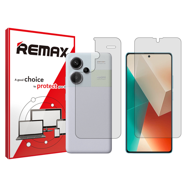 گلس صفحه نمایش و پشت گوشی شیائومی Redmi Note 13 Pro Plus مدل هیدروژلی شفاف برند ریمکس کد SS