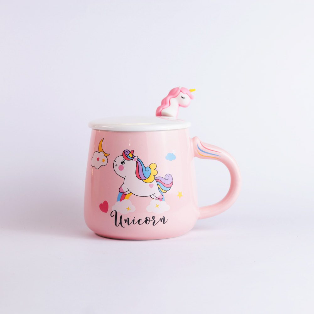 ماگ تک شاخ (یونیکورن) با قاشق عروسکی کد 6813 B