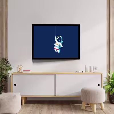تابلو مدل astronaut hanging on moon کد F-10043