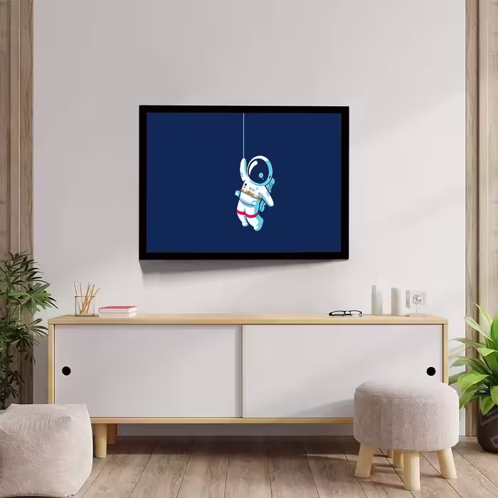 تابلو مدل astronaut hanging on moon کد F-10043