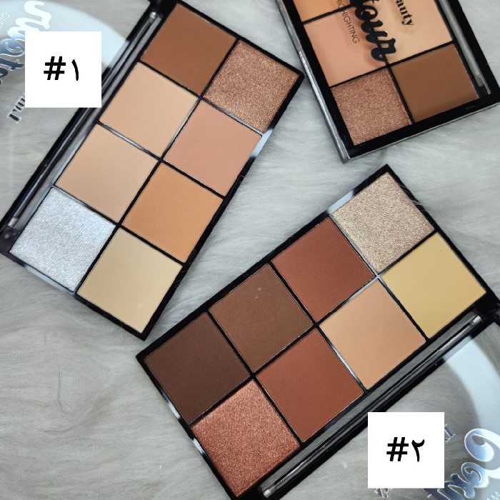 پالت کانتور و هایلایتر هشت رنگ لورا بیوتی شاین و مات