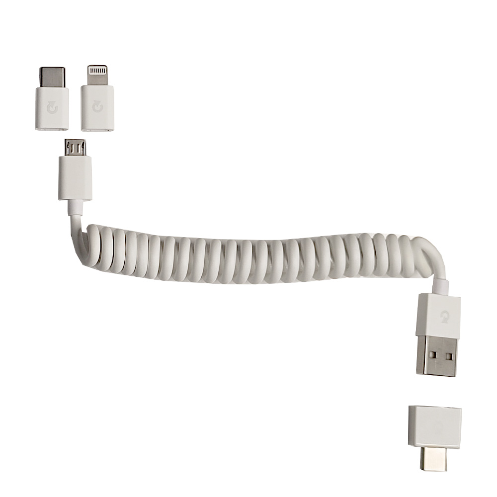 کابل تبدیل USB-C/USB به microUSB/لایتنینگ/USB-C مدل Spring طول 0.85 متر