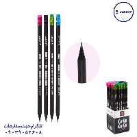 مداد مشکی چوب مشکی پاکن دار20023(15) وک