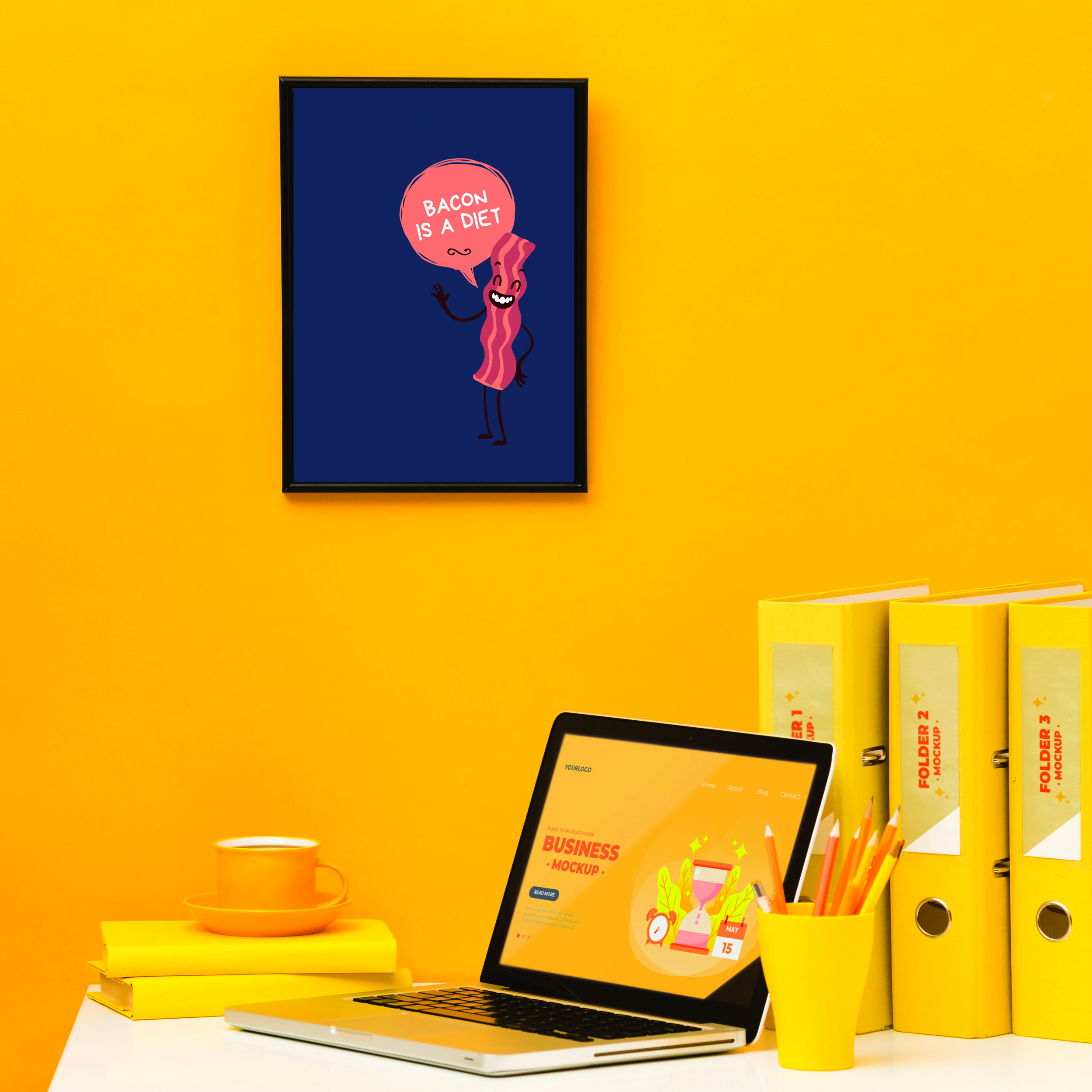 تابلو روما دیزاین طرح بیکن با نوشته لاتین مدل A103d 