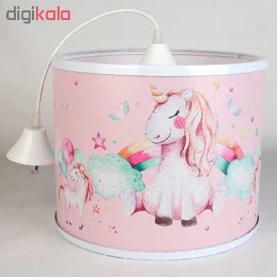 لوستر کودک طرح یونیکورن کد 51 به همراه چراغ رومیزی