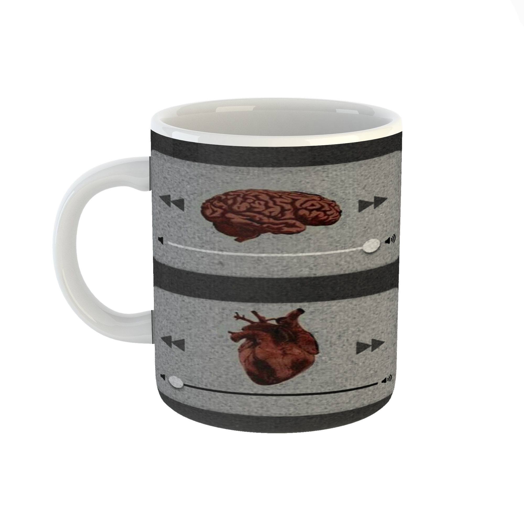 ماگ طرح قلب و مغز مود mood  