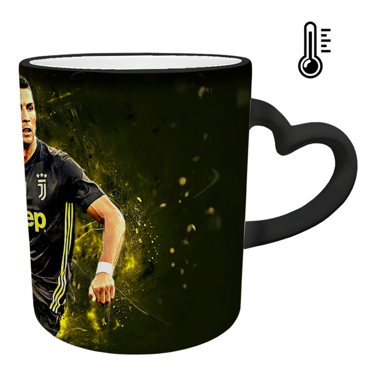 ماگ حرارتی مدل دسته قلبی طرح رونالدو کد 107