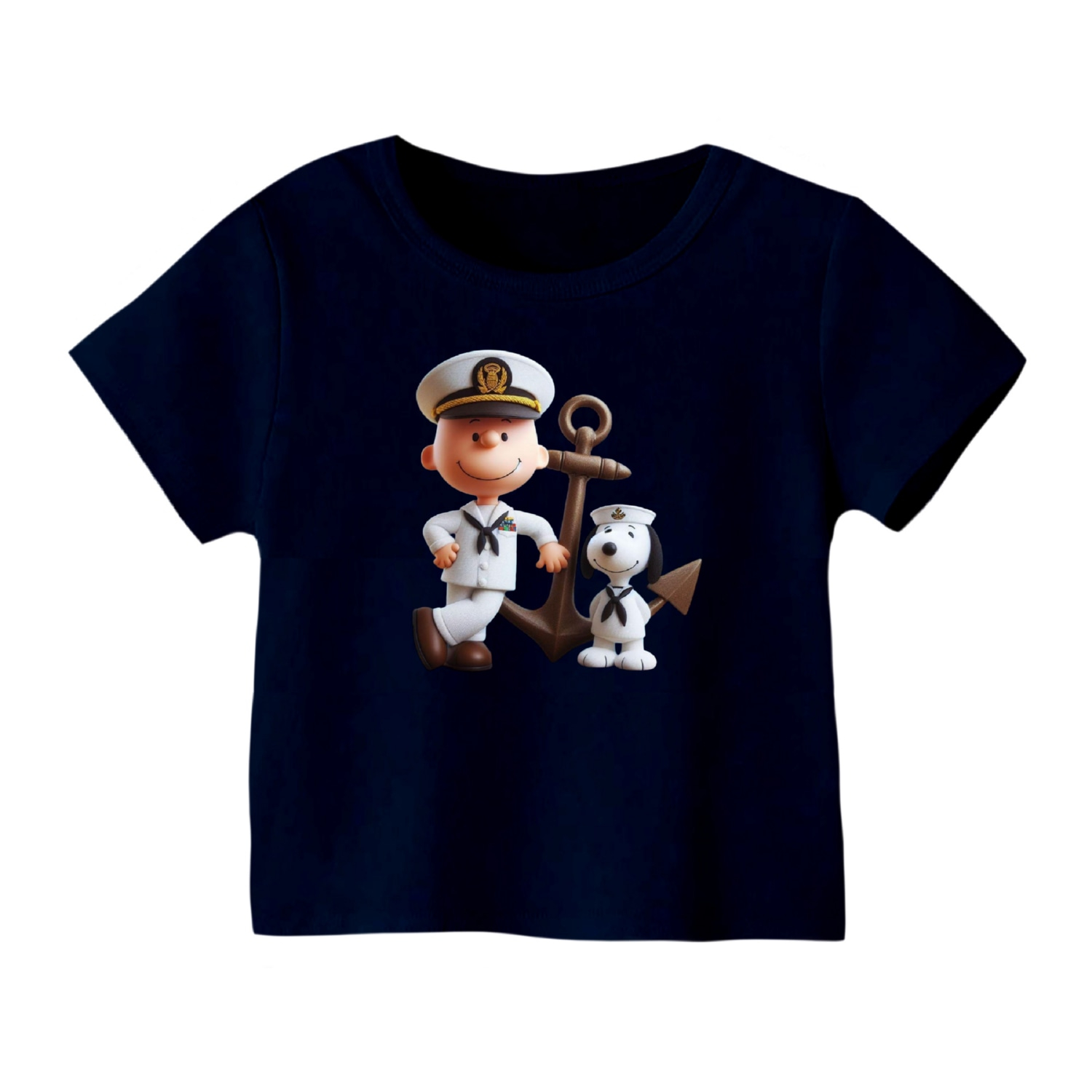 تی شرت آستین کوتاه بچگانه مدل اسنوپی کد 26 رنگ سورمه ای