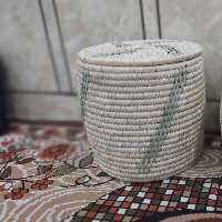 استوانه جابرنجی و جاحبوباتی حصیری طرحدار با ظرفیت 8 تا 10 کیلو 