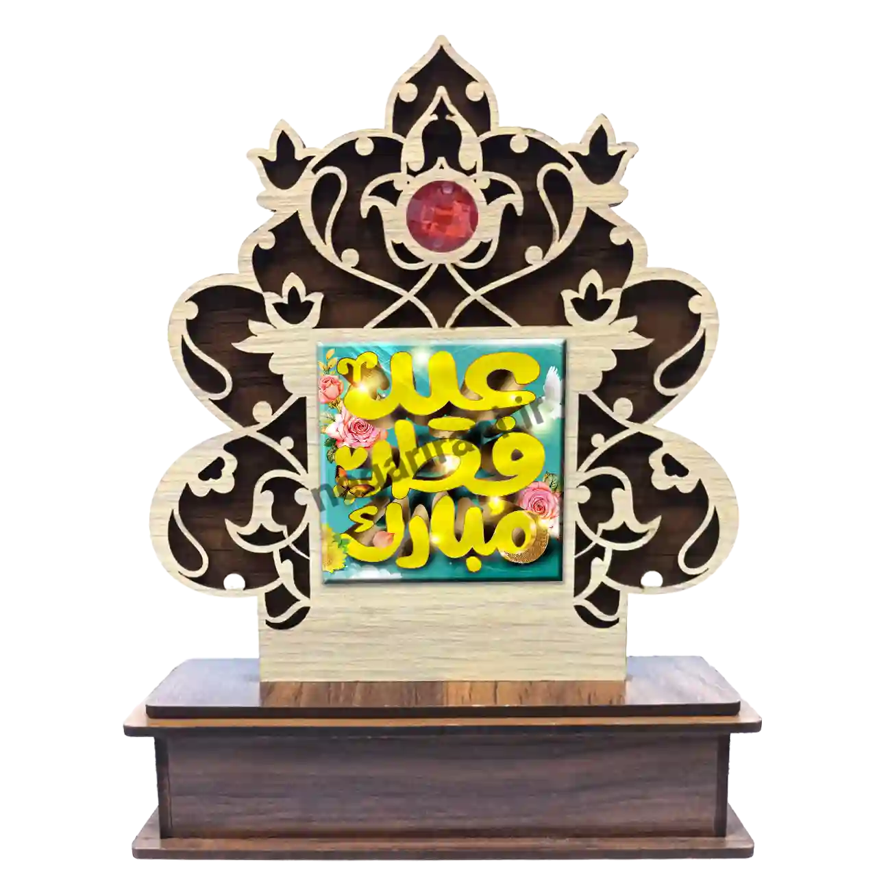 تندیس کاشی گلدار عید فطر مبارک مدل 2A 11