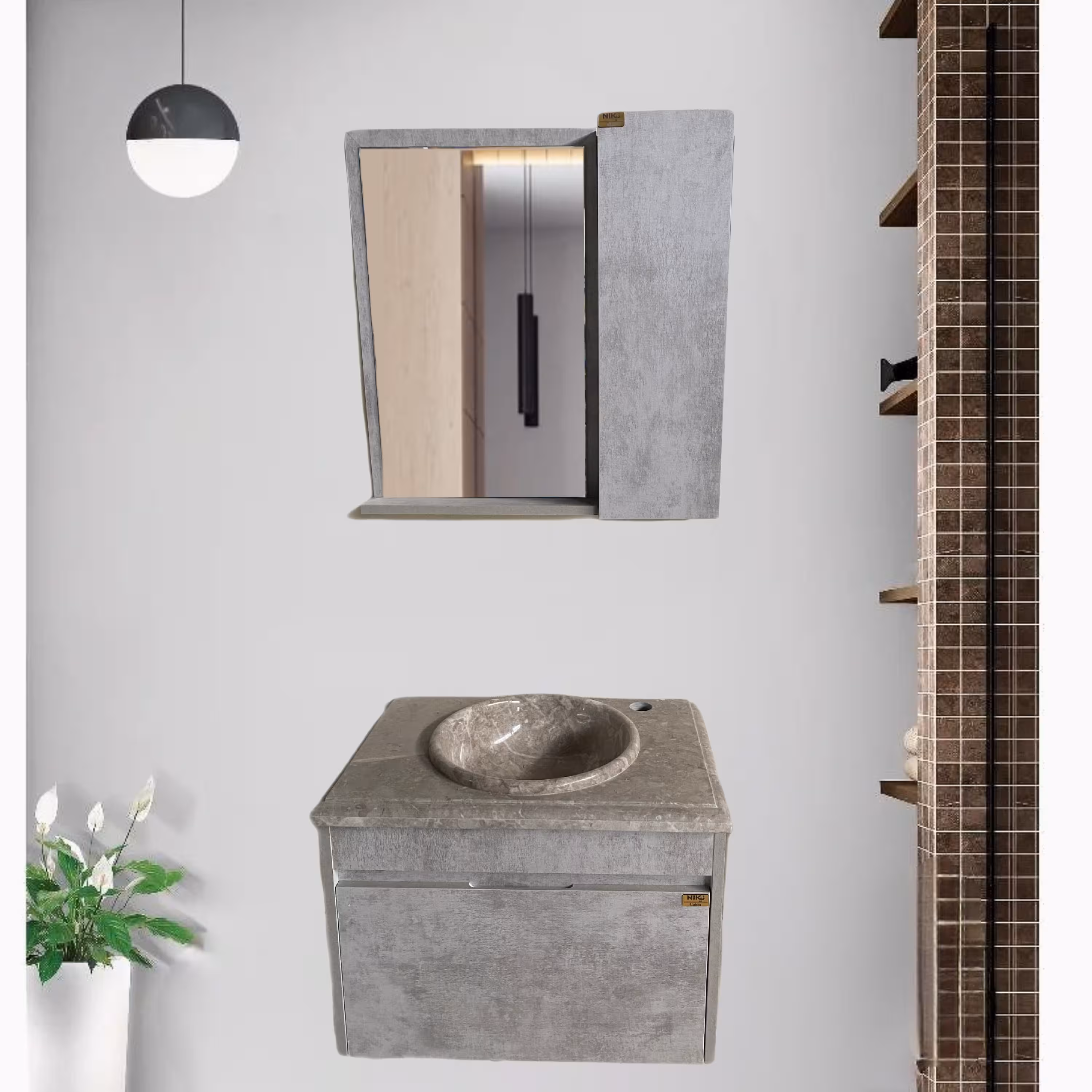 فول ست روشویی کابینتی اینه باکس طوسی درب داشبوردی ارسال (پس کرایه) به عهده مشتری