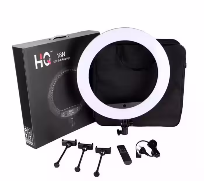 رینگ لایت مدل HQ-18N کنترل دار کیفیت نور دهی فوق العاده عالی و حرفه ای