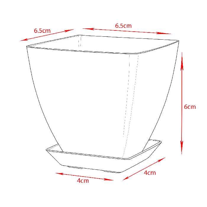 گلدان گل آذین مدل پلاستیکی مربع کد5 مجموعه 7عددی